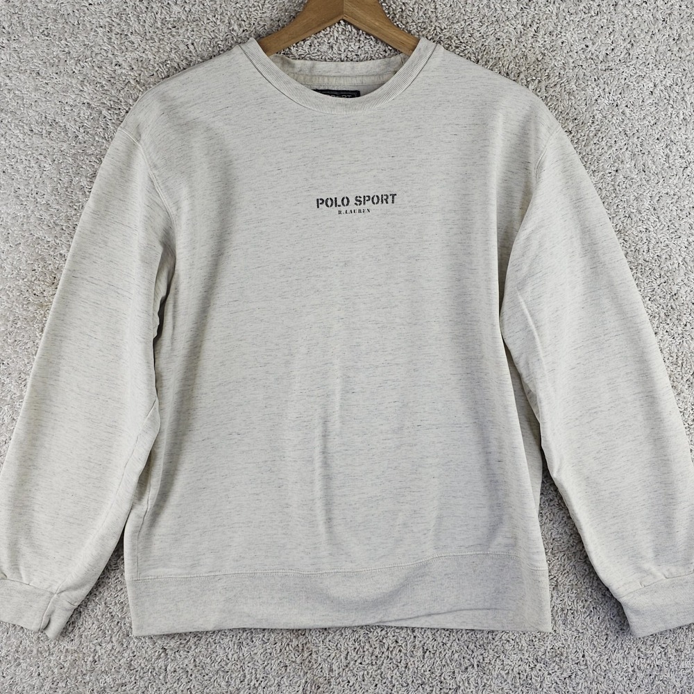 Vintage 90s Polo Sport Ralph Lauren Sportsman Heathered Sweatshirt Men's Large